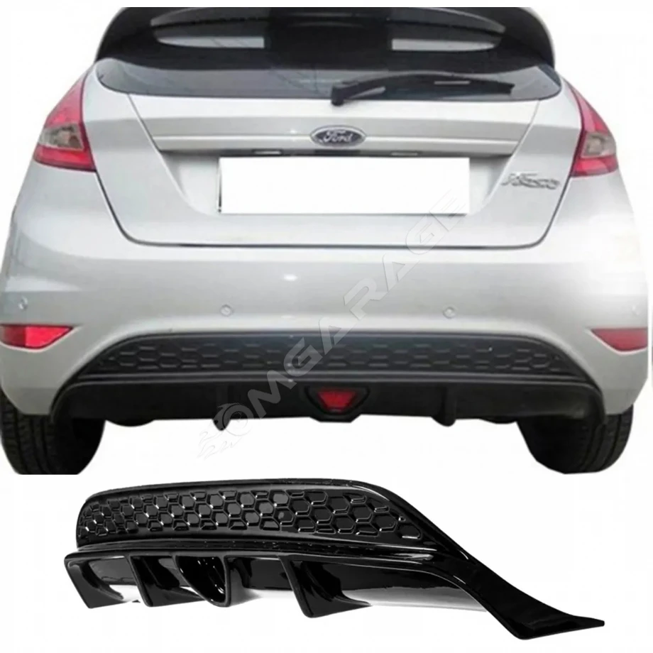 Ford Fiesta Mk6 Çakarlı Difüzör Difizör Plastik Parlak Siyah 2008-2017 Arka-bodykit-ek-karlık