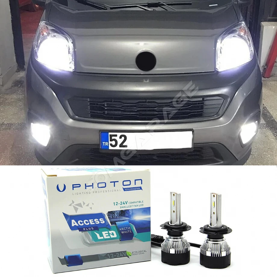 Fiat Fiorino Led Xenon Uzun + Kısa Far Ampulü H4 Access Yeni Seri Beyaz