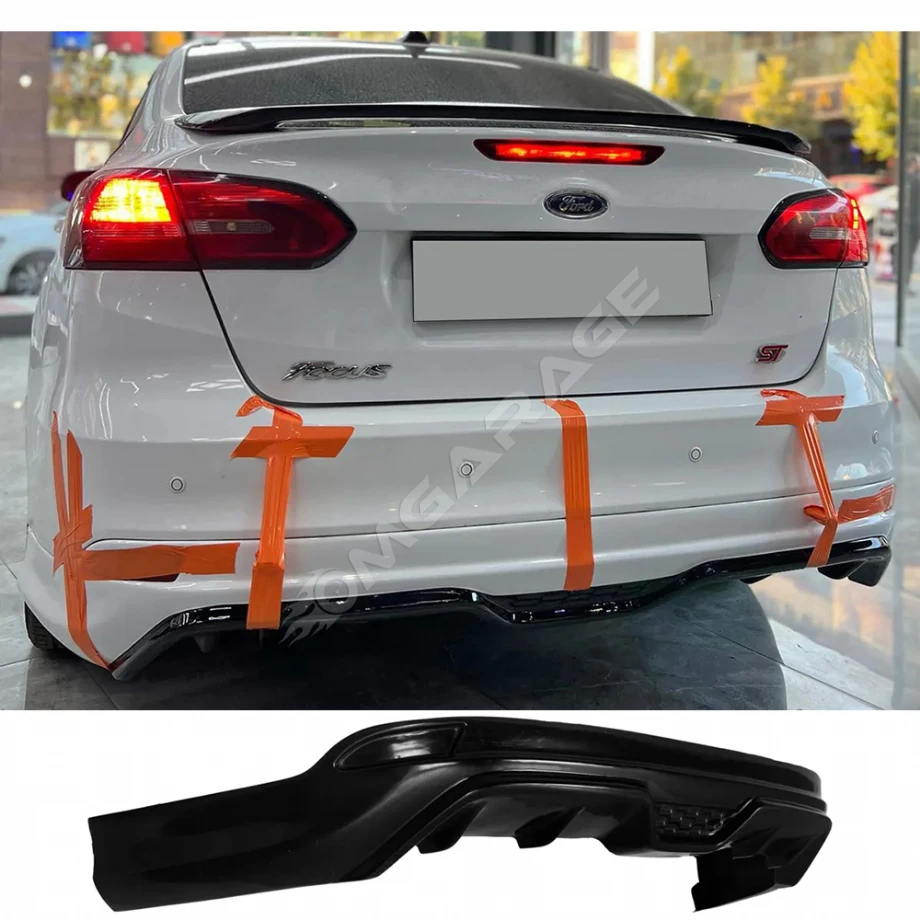 Ford Focus 3 Sedan Arka Ek Plastik Siyah Difüzör 2011 2012 2013 2014 Arka-bodykit-ek-karlık