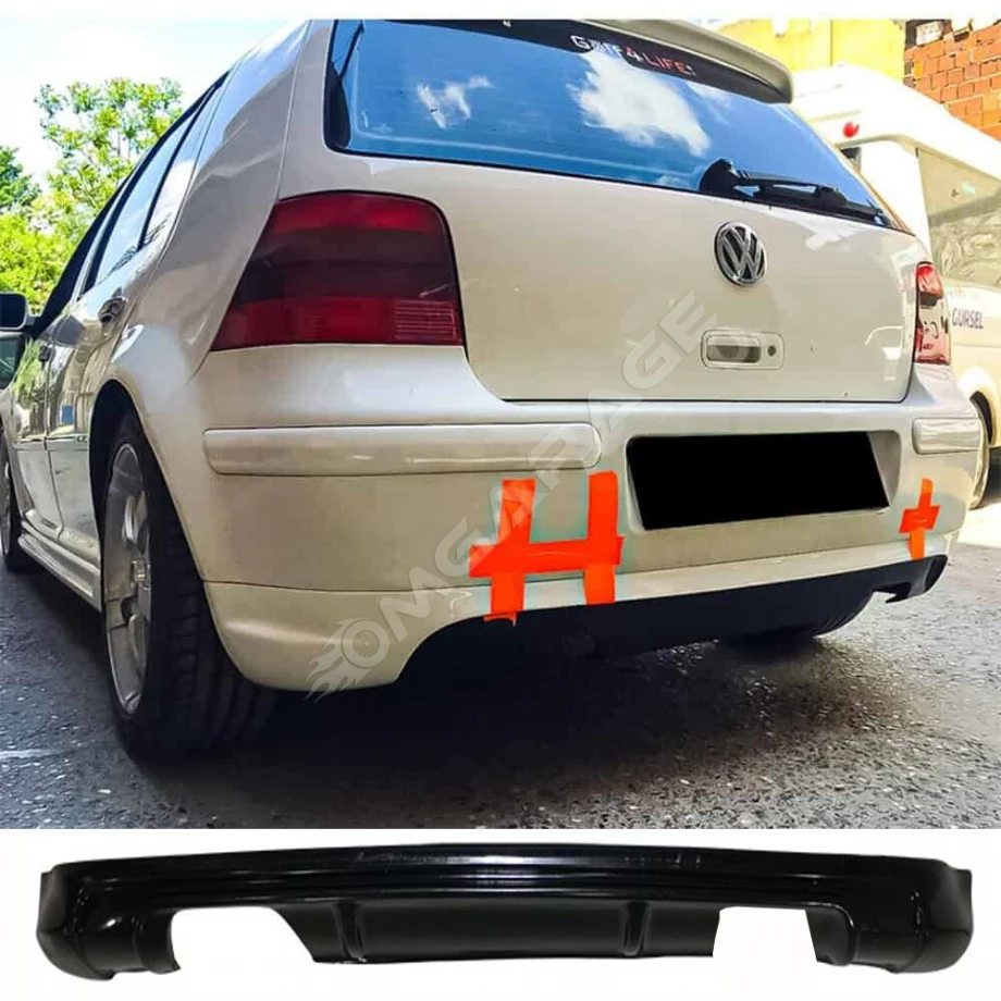 Vw Golf 4 Arka Ek Plastik Siyah Difüzör 1997-2003 Arka-bodykit-ek-karlık