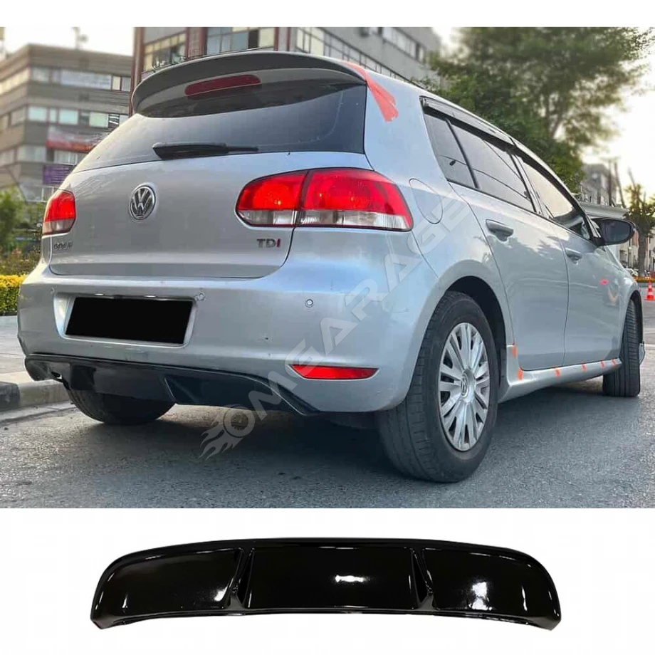Vw Golf 6 GTI Difüzör Difizör Plastik Parlak Siyah Çıkışsız 2008 2009 2010 2011 2012 Arka-difizör-bodykit-ek
