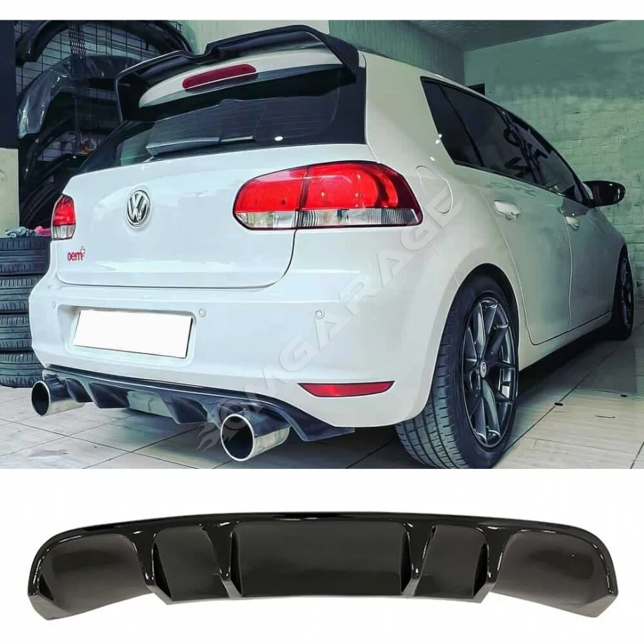 Vw Golf 6 Rieger Difüzör Difizör Plastik Parlak Siyah 2008 2009 2010 2011 2012 Arka-difizör-bodykit-ek