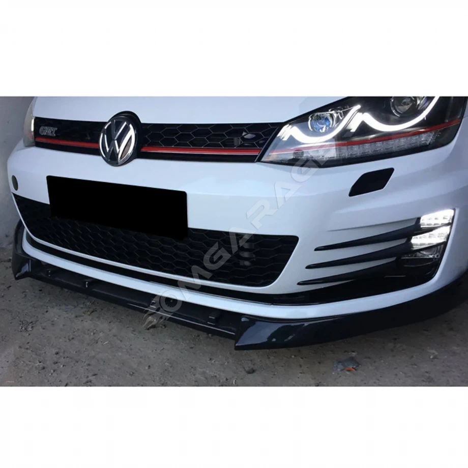 Vw Golf 7 Boynuzlu Ön Lip Plastik Parlak Siyah karlık-ön-ek-bodykit