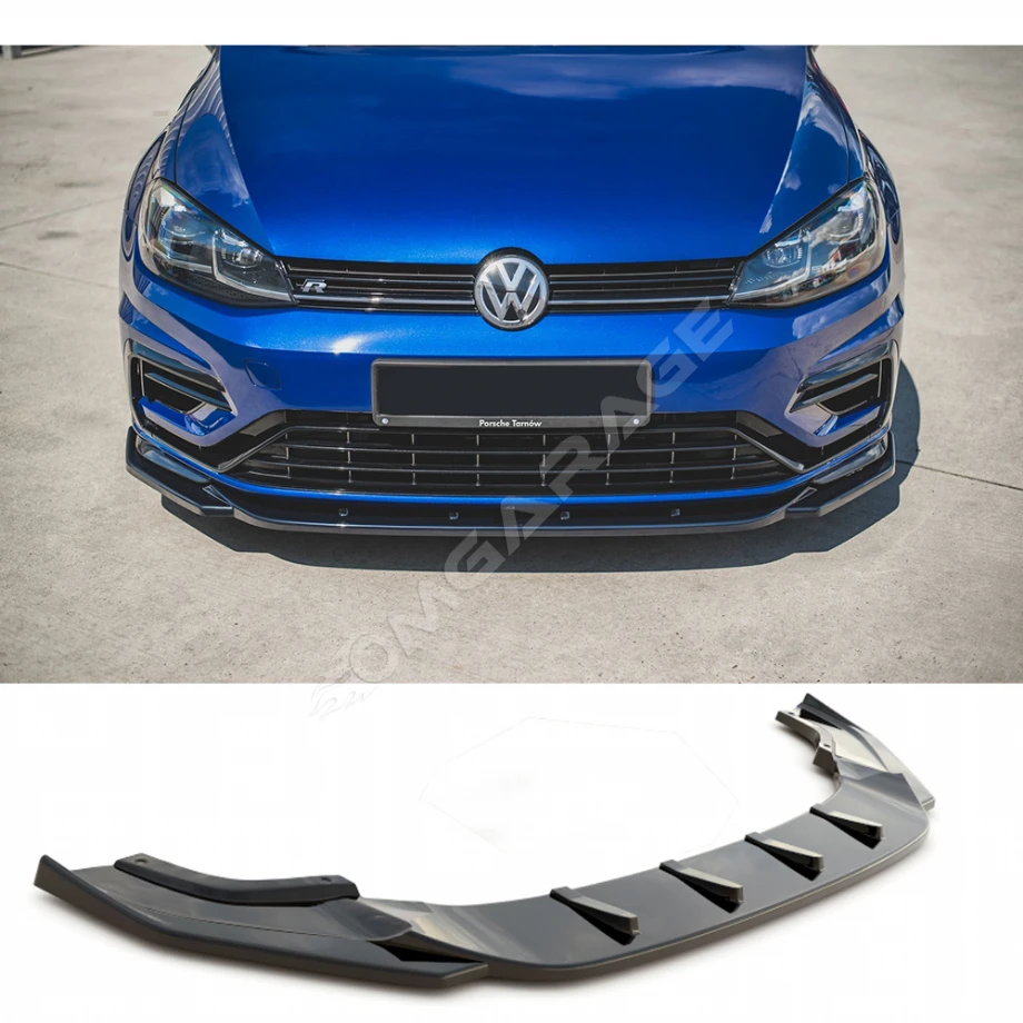 Vw Golf 7.5 R Line Tampon Ön Lip Plastik Parlak Siyah karlık-ön-ek-bodykit 2017 2018 2019 2020 2021