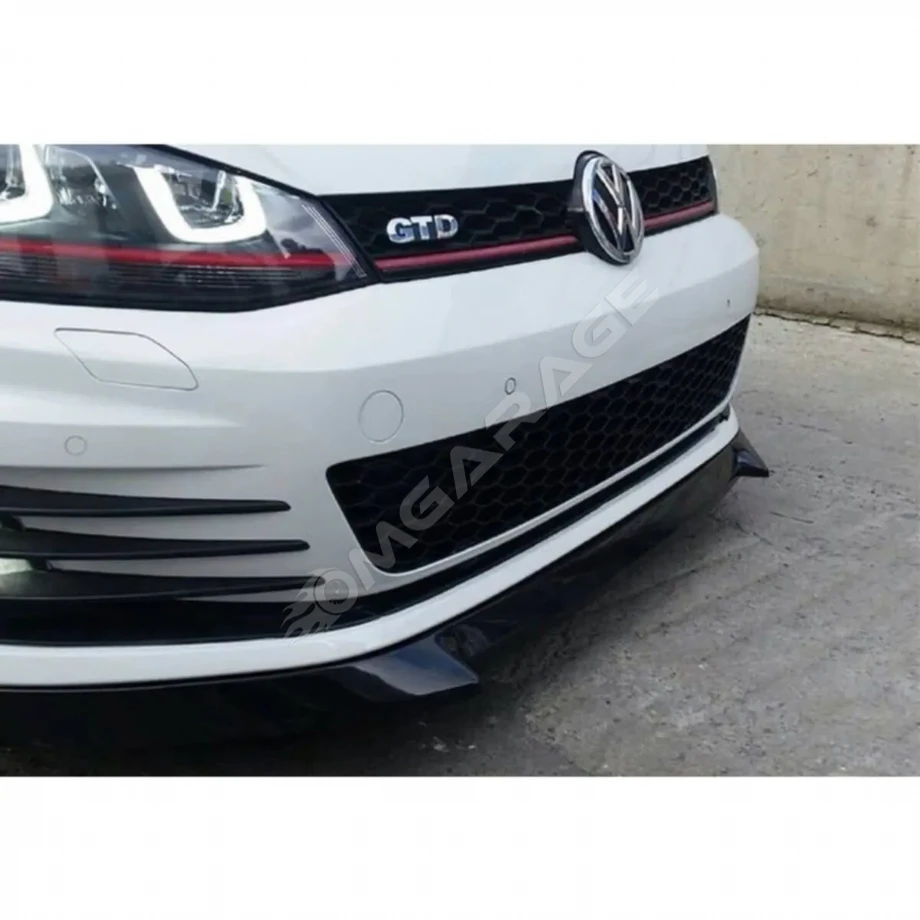 Vw Golf 7 R-Line Boynuzlu Ön Lip Plastik Parlak Siyah karlık-ön-ek-bodykit
