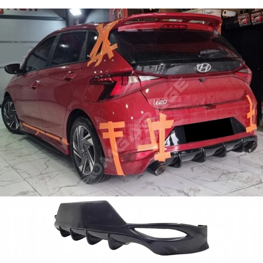 Hyundai i20 Arka Ek Plastik Siyah Difüzör 2019+ Arka-bodykit-ek-karlık