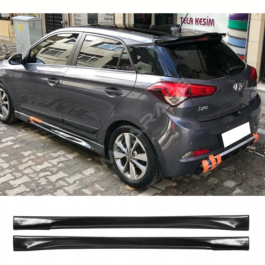 Hyundai i20 Çıkıntılı Yan Marşpiyel Seti Mat Siyah Plastik 2 Adet 2014 2015 2016 2017 2018