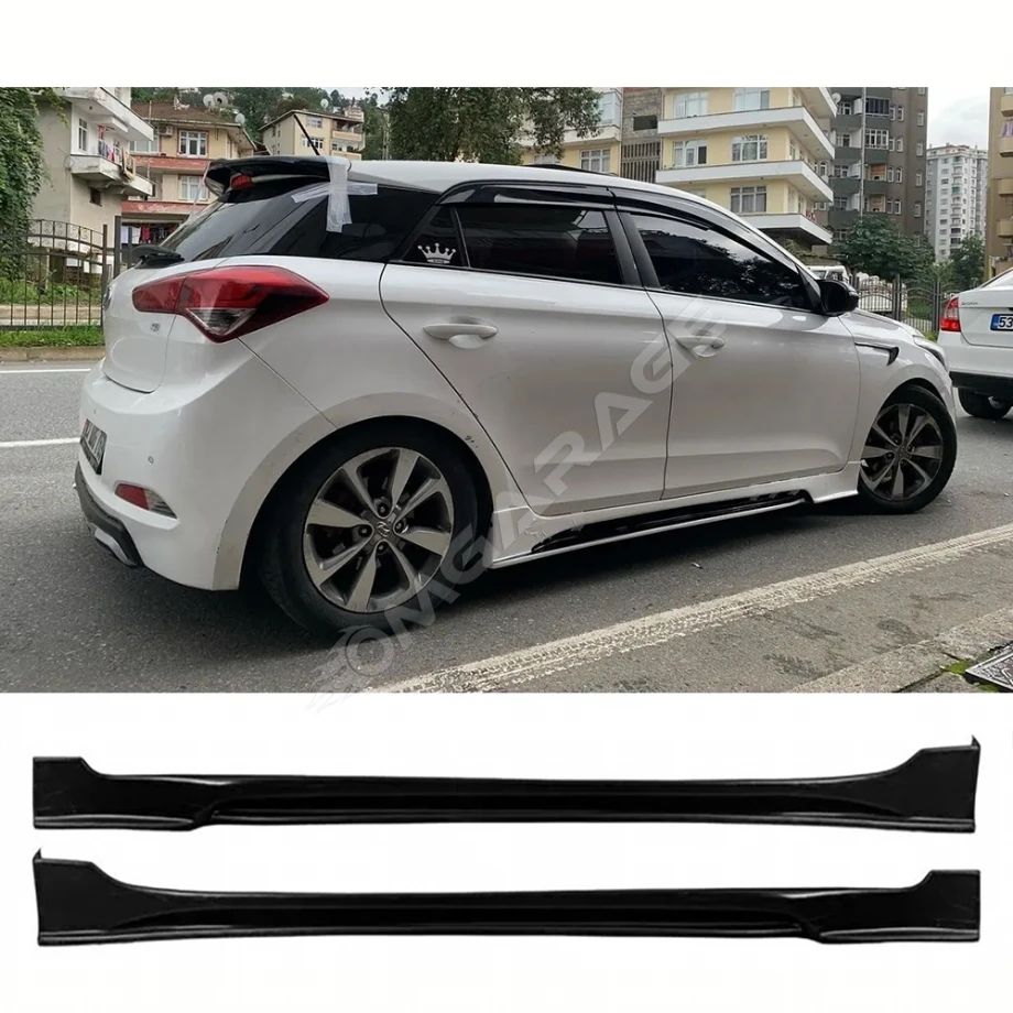 Hyundai i20 Custom Yan Marşpiyel Seti Mat Siyah Plastik 2 Adet 2014 2015 2016 2017 2018