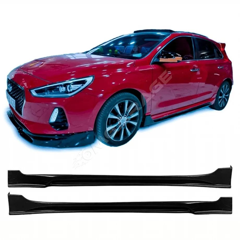 Hyundai i30 Custom Yan Marşpiyel Seti Mat Siyah Plastik 2 Adet 2017 2018 2019 2020 2021