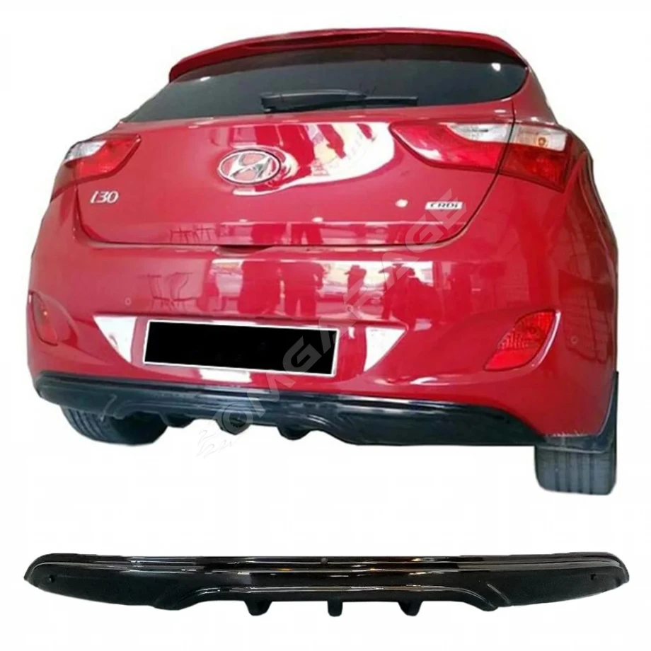 Hyundai i30 Difüzör Difizör Plastik Parlak Siyah 2012-2017 Arka-difizör-bodykit-ek-custom-karlık