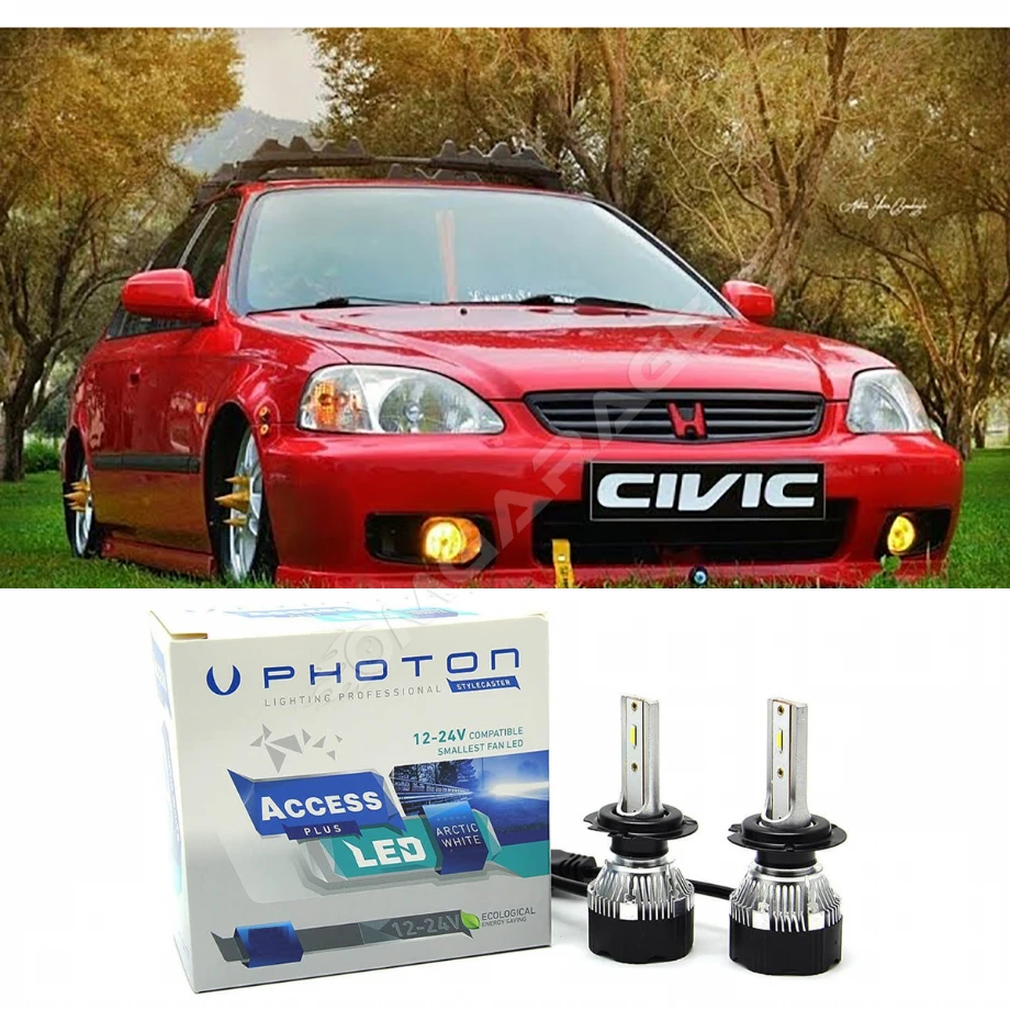 Honda Civic İes Led Xenon Sis Far Ampulü H3 Access Yeni Seri Beyaz 1996-2004