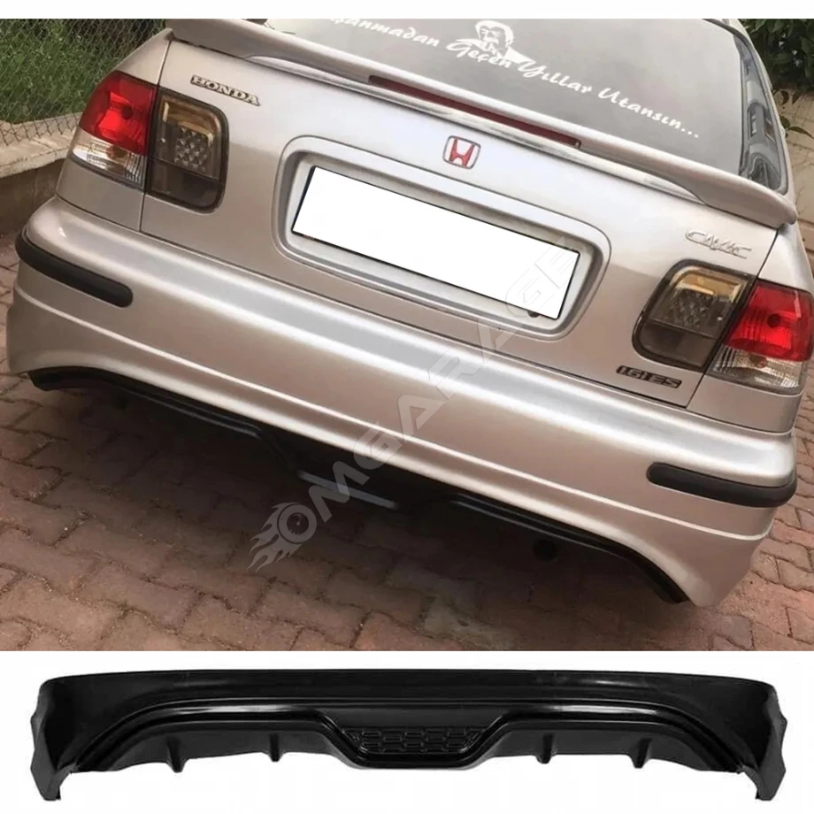 Honda Civic İes Custom Arka Ek Plastik Siyah Difüzör 1996 1997 1998 Arka-bodykit-ek-karlık