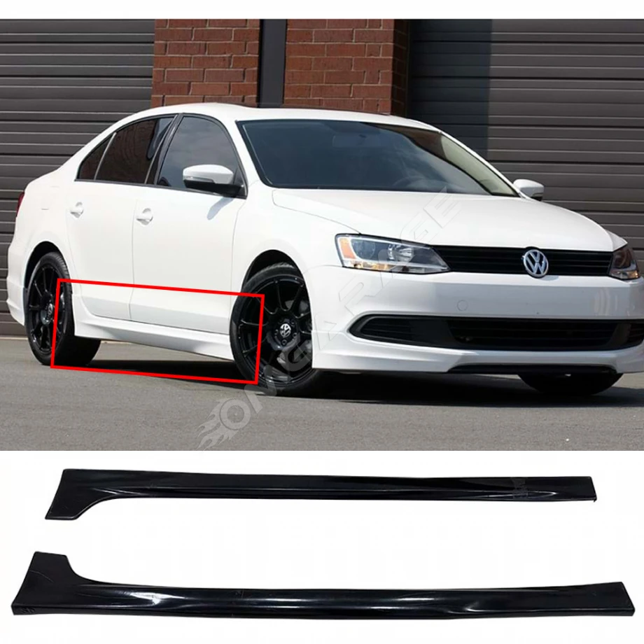 Vw Jetta Mk6 R Line Yan Marşpiyel Seti Mat Siyah Plastik 2 Adet 2010-2018