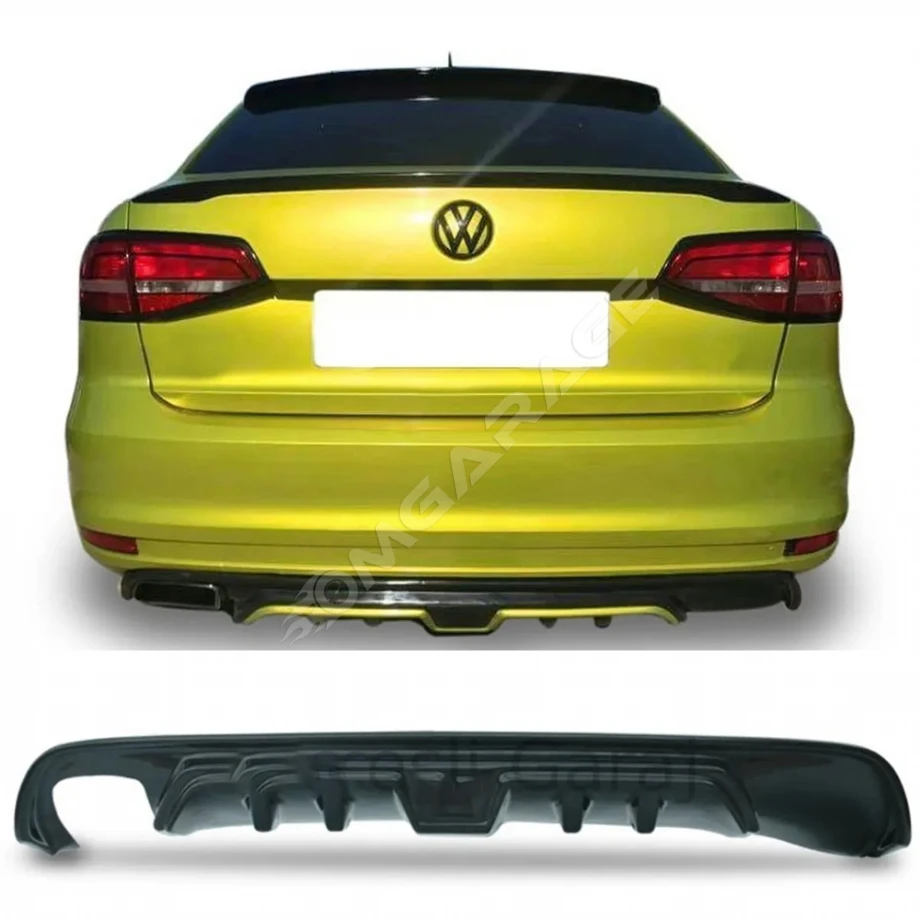 Vw Jetta Mk6 Custom Difüzör Difizör Plastik Parlak Siyah 2014 2015 2016 2017 2018 Arka-difizör-bodykit-ek