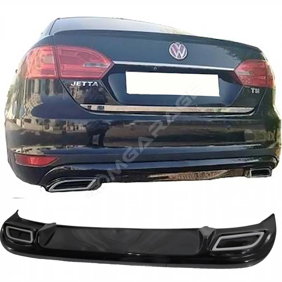 Vw Jetta Mk6 Egzozlu Difüzör Difizör Plastik Parlak Siyah 2010 2011 2012 2013 2014 Arka-difizör-bodykit-ek
