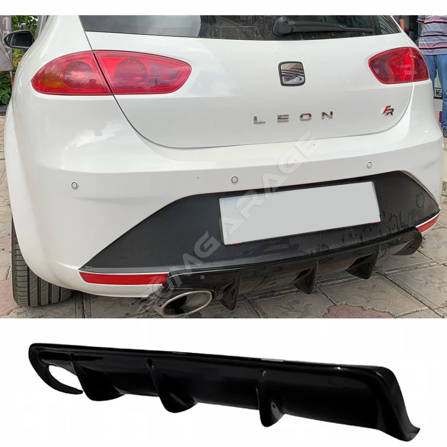 Seat Leon Mk2.5 Difüzör Difizör Plastik Parlak Siyah 2009 2010 2011 2012 Arka-bodykit-ek-karlık