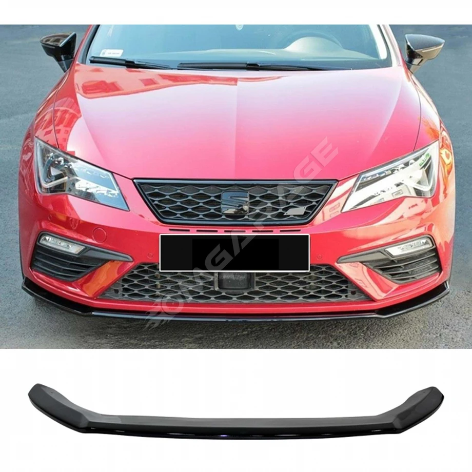 Seat Leon Mk3.5 Cupra Ön Lip Plastik Parlak Siyah karlık-ön-ek-bodykit 2017 2018 2019 2020