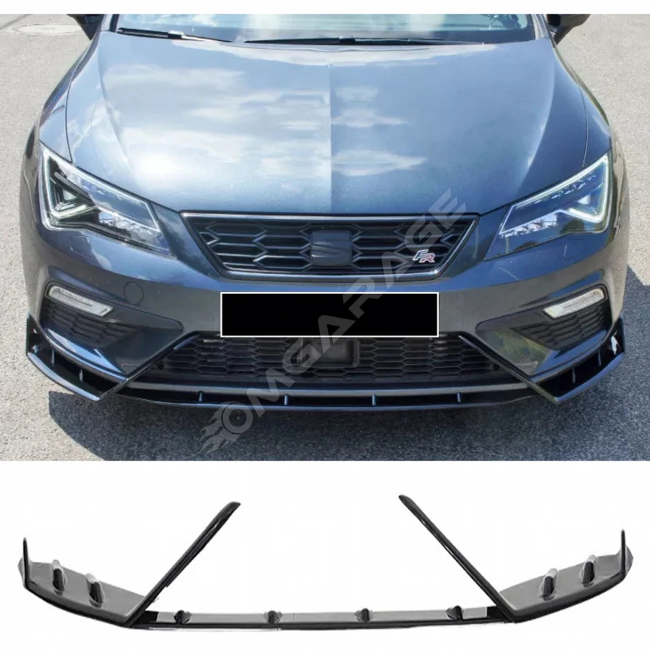 Seat Leon Mk3.5 Lenz Race Cup Ön Lip Piona Black 3 Parça 2017 2018 2019 2020
