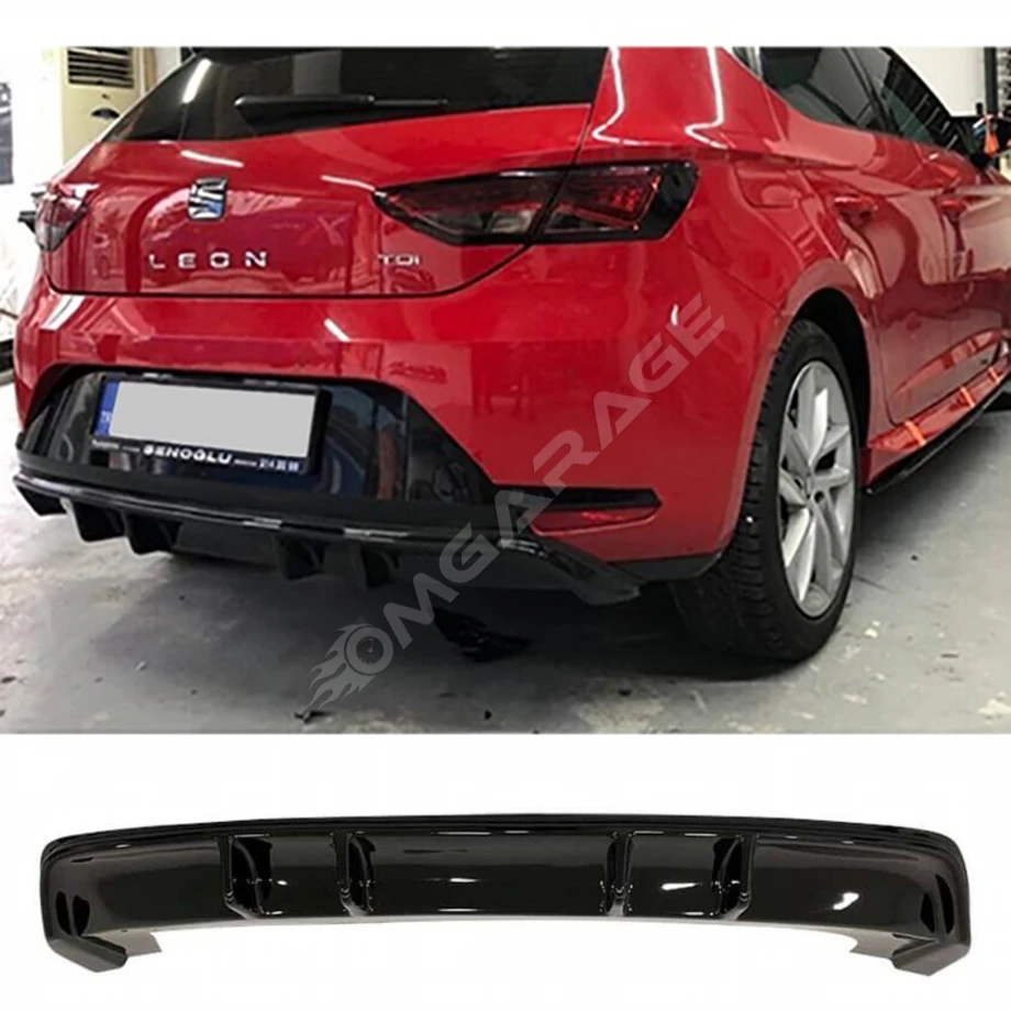Seat Leon Mk3 FR Difüzör Difizör Plastik Parlak Siyah Çıkışsız 2012-2016 Arka-bodykit-ek-karlık