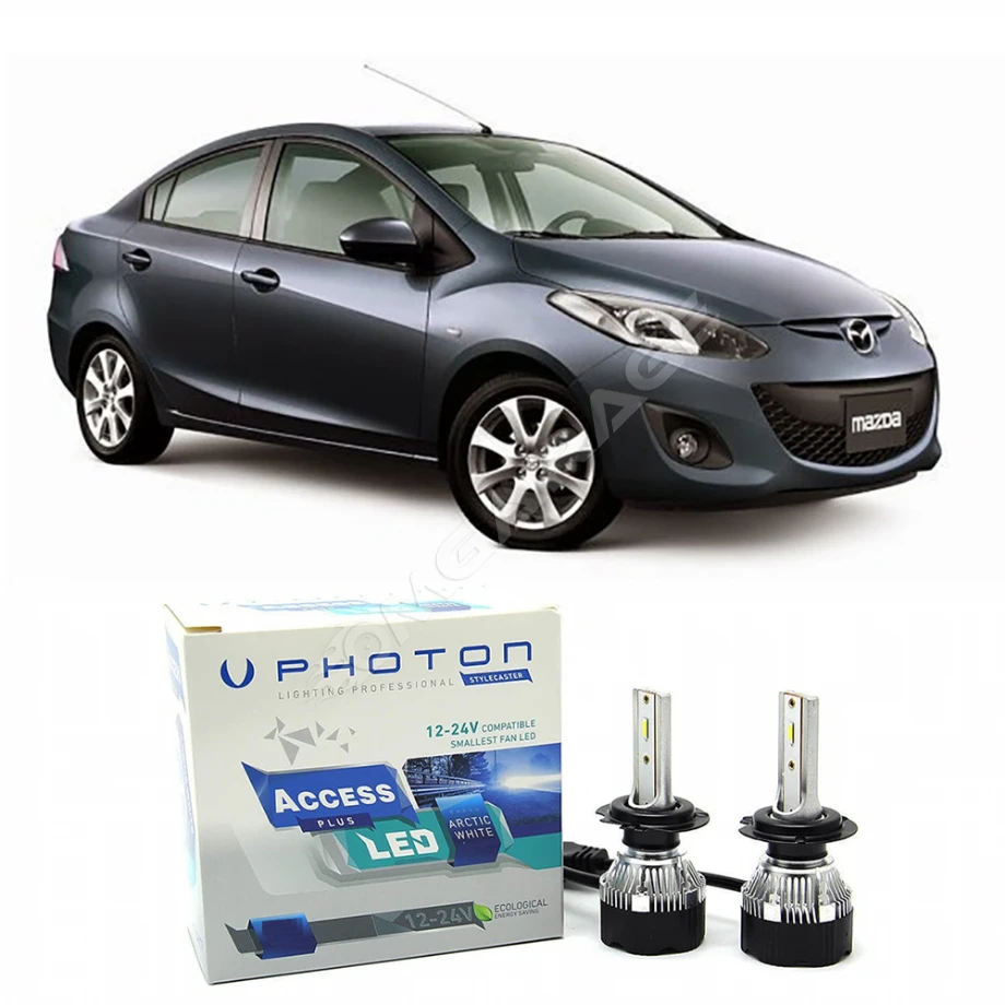 Mazda 2 Uzun + Kısa Far Ampulü H4 Access Yeni Seri Beyaz 2008-2014