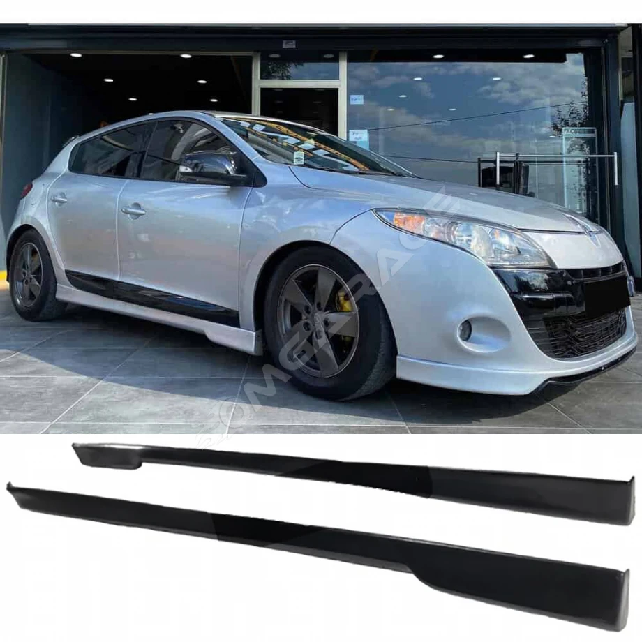 Renault Megane 3 Yan Marşpiyel Seti Mat Siyah Plastik 2 Adet 2009 2010 2011 2012 2013 2014 2015 2016