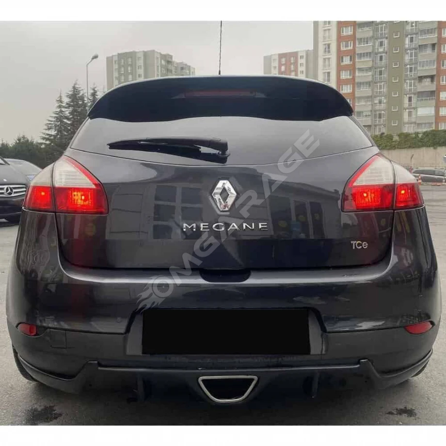 Renault Megane 3 RS Difüzör 4 Kapı Uyumlu Parlak Siyah Plastik Egzoz Görünüm Arka-difizör-bodykit-ek