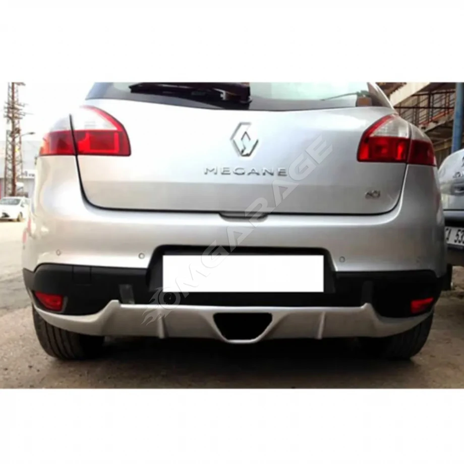 Renault Megane 3 RS Difüzör Coupe Uyumlu Parlak Siyah Plastik Egzoz Görünüm Arka-difizör-bodykit-ek