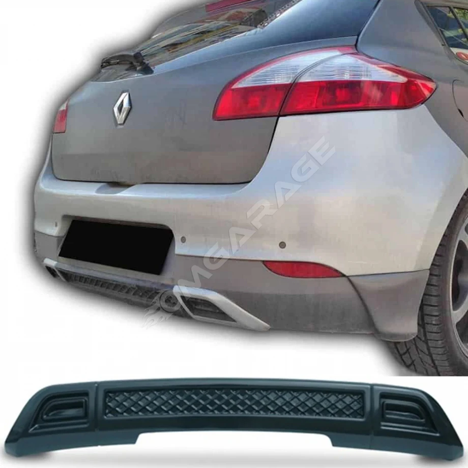 Renault Megane 3 Difüzör Difizör Plastik Parlak Siyah Servis Model Izgaralı Arka-bodykit-ek-karlık