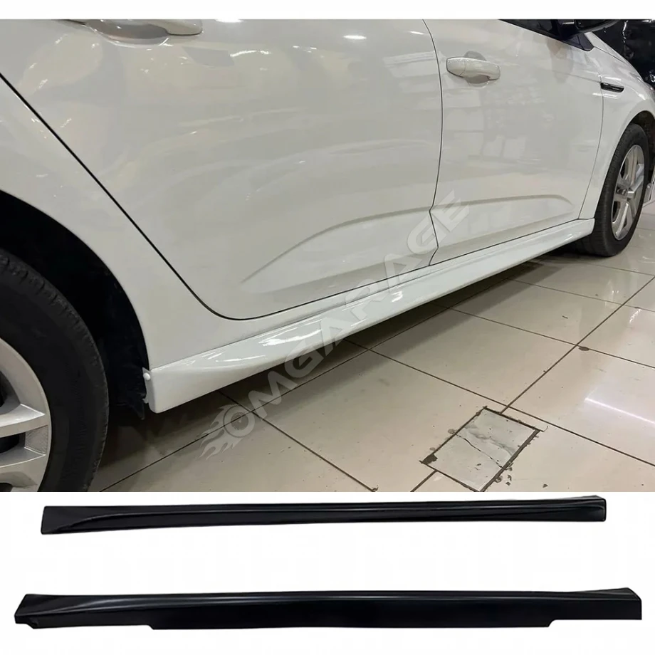 Renault Megane 4 HB Aero Yan Marşpiyel Seti Mat Siyah Plastik 2 Adet 2016 ve üzeri