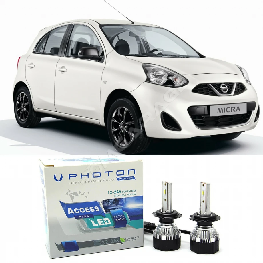 Nissan Micra Led Xenon Uzun + Kısa Far Ampulü H4 Access Yeni Seri Beyaz 2010-2017