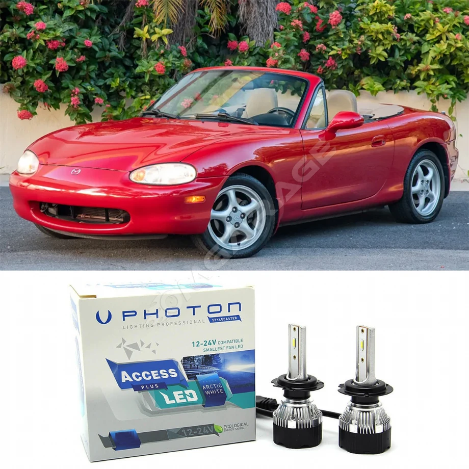 Mazda MX5 Led Xenon Uzun + Kısa Far Ampulü H4 Access Yeni Seri Beyaz