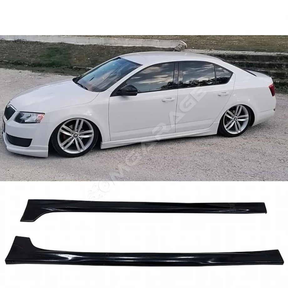 Skoda Octavia Mk3 Yan Marşpiyel Seti Mat Siyah Plastik 2 Adet 2013-2020