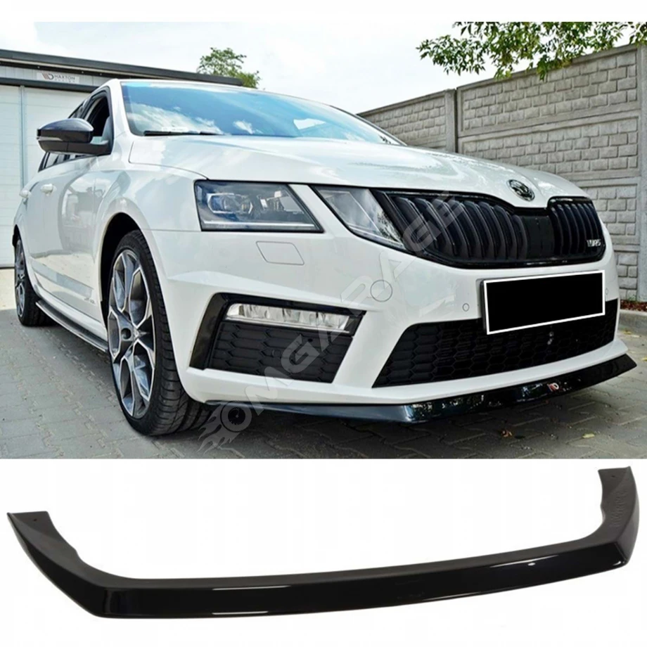 Skoda Octavia Mk3 VRS Ön Lip Plastik Parlak Siyah karlık-ön-ek-bodykit 2013 2014 2015 2016 2017