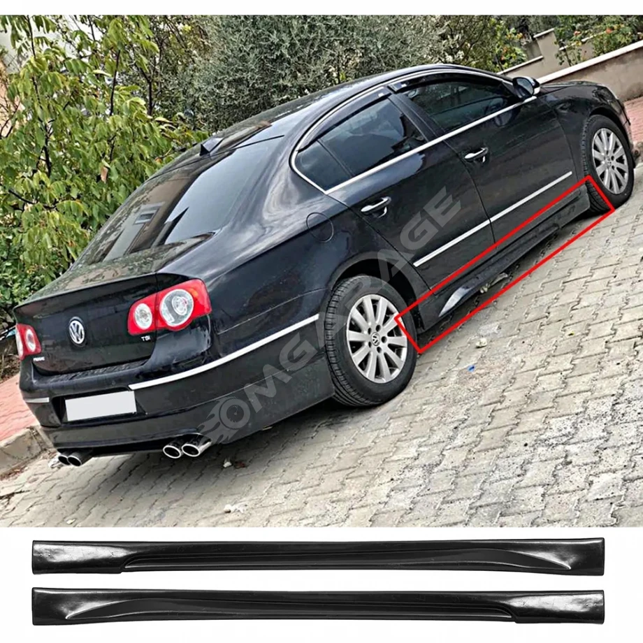 Vw Passat B6 Yan Marşpiyel Seti Mat Siyah Plastik 2 Adet 2005 2006 2007 2008 2009 2010