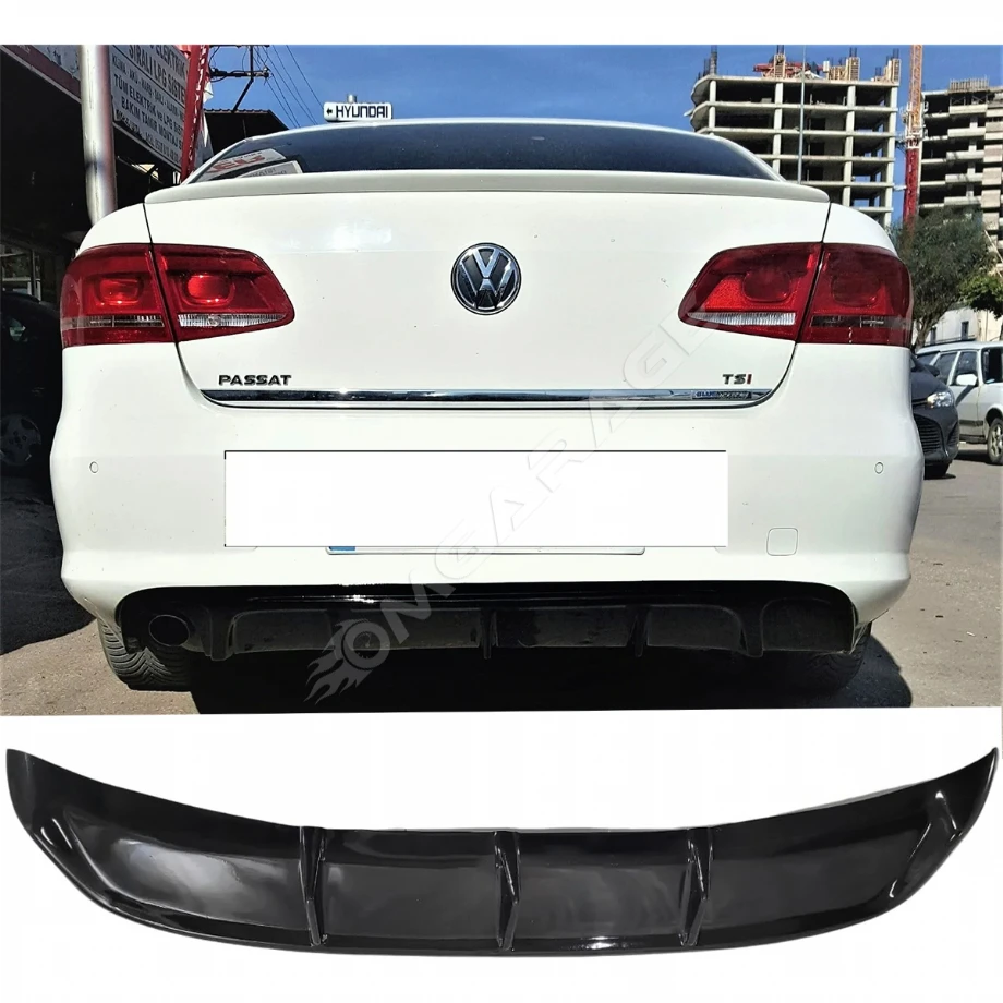 Vw Passat B7 Difüzör Difizör Plastik Parlak Siyah 2011 2012 2013 2014 Arka-bodykit-ek-karlık