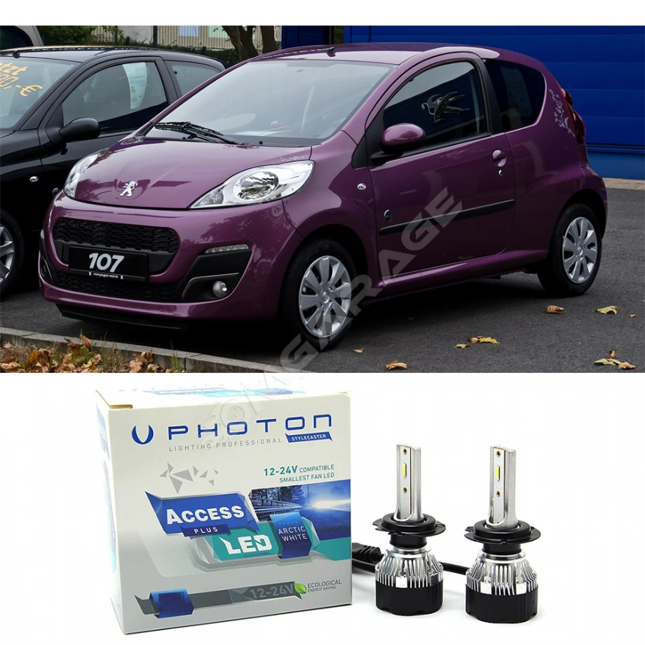 Peugeot 107 Uzun+Kısa Far Ampulü H4 Access Yeni Seri Beyaz 2005-2014