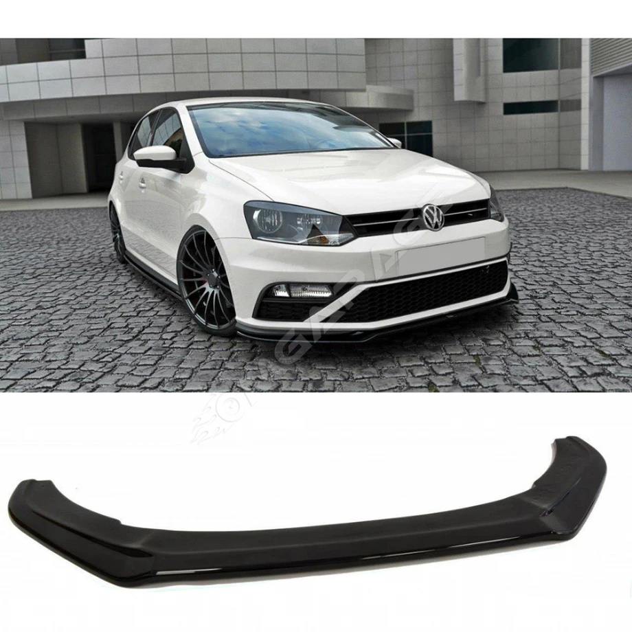 Vw Polo Mk5 Gtı Tampon Ön Lip Plastik Parlak Siyah karlık-ön-ek-bodykit 2014 2015 2016 2017
