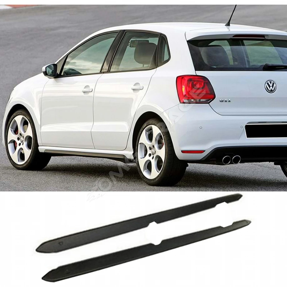 Vw Polo Mk5 GTI Yan Marşpiyel Seti Mat Siyah Plastik 2 Adet 2009-2017