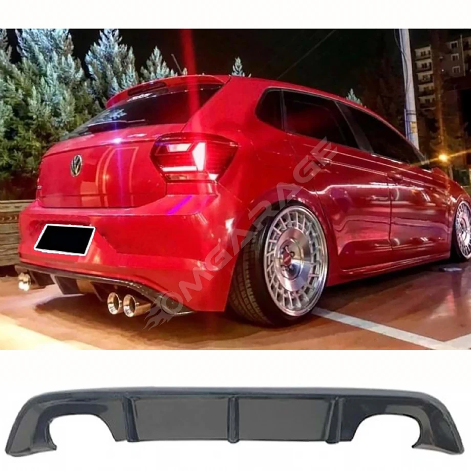Vw Polo Mk6 R Line Difüzör Difizör Plastik Parlak Siyah 2018 2019 2020 Arka-bodykit-ek-karlık