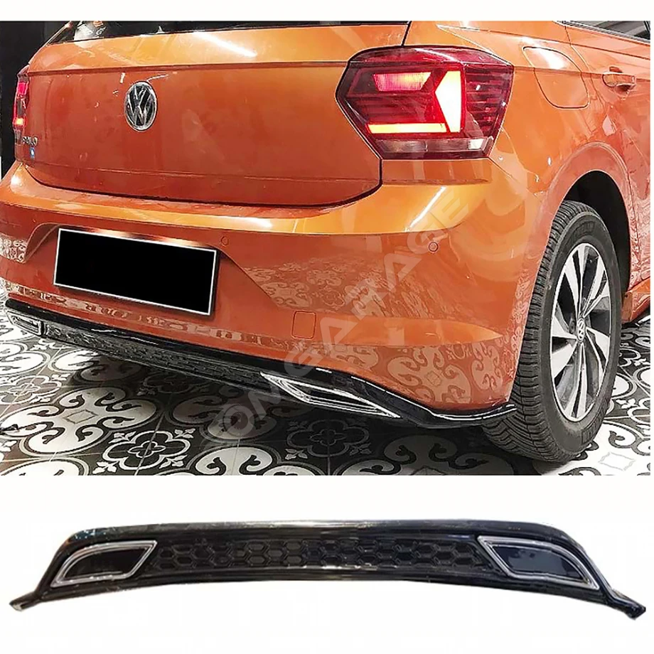 Vw Polo Mk6 Sport Difüzör Parlak Siyah Egzoz Görünüm 2018 2019 2020 Arka-bodykit-ek-karlık