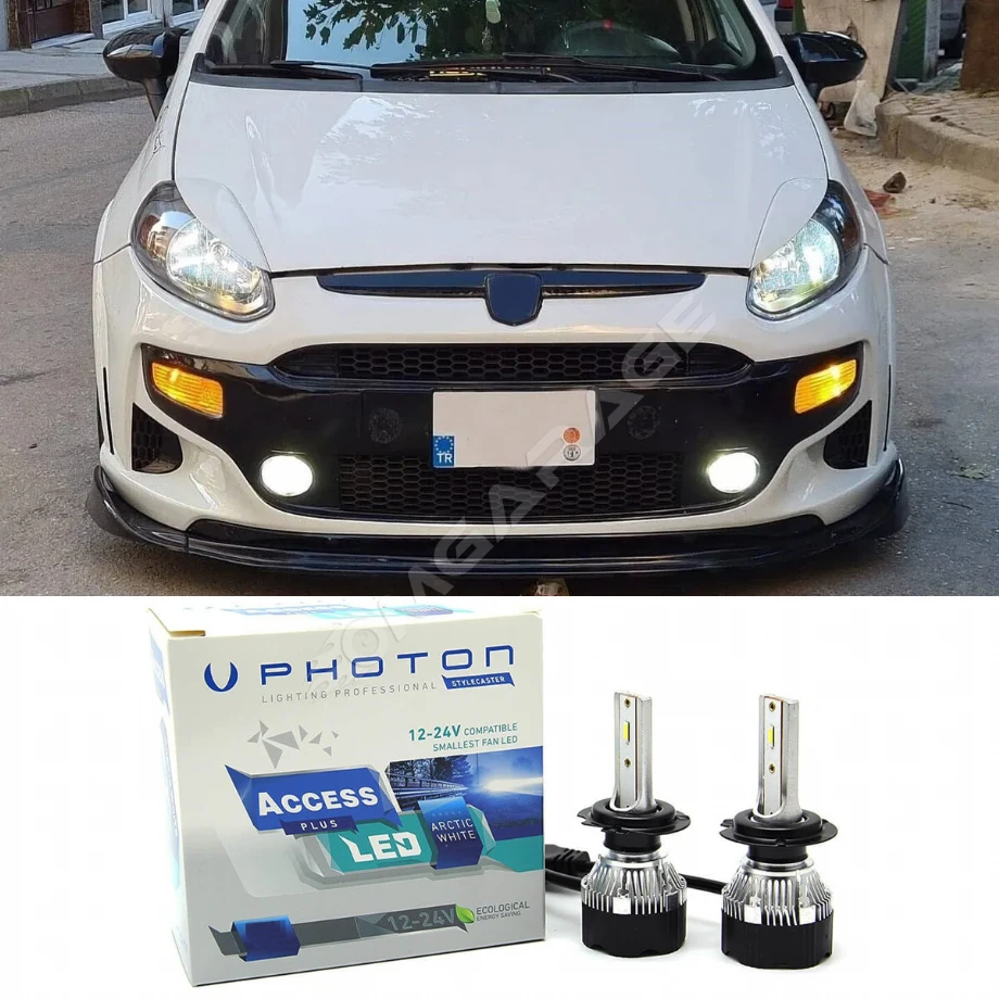 Fiat Punto Grande Led Xenon Uzun + Kısa Far Ampulü H4 Access Yeni Seri Beyaz