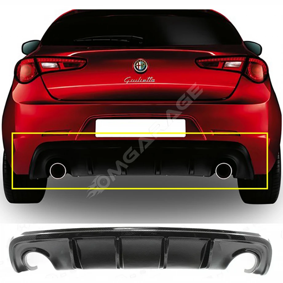 Alfa Romeo Guilietta Difüzör Difizör Plastik Parlak Siyah Sağ Sol Çift Çıkış Arka-bodykit-ek-karlık