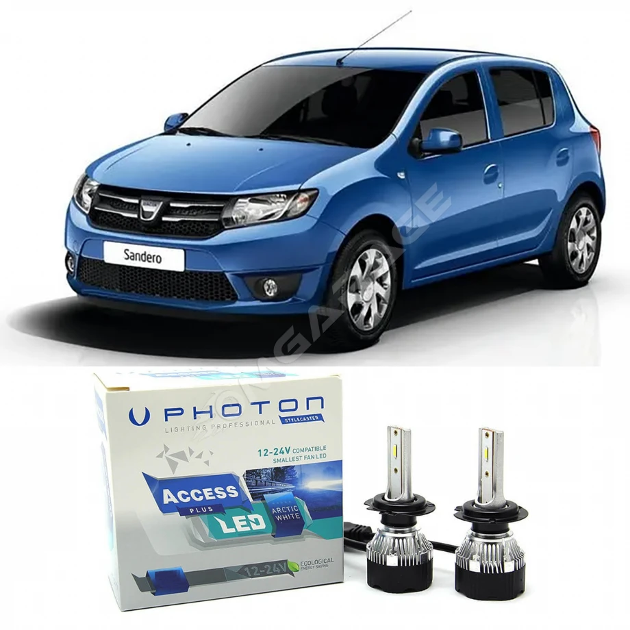 Dacia Sandero Uzun Led Xenon Kısa Far Ampulü H4 Access Yeni Seri Beyaz 2007-2016
