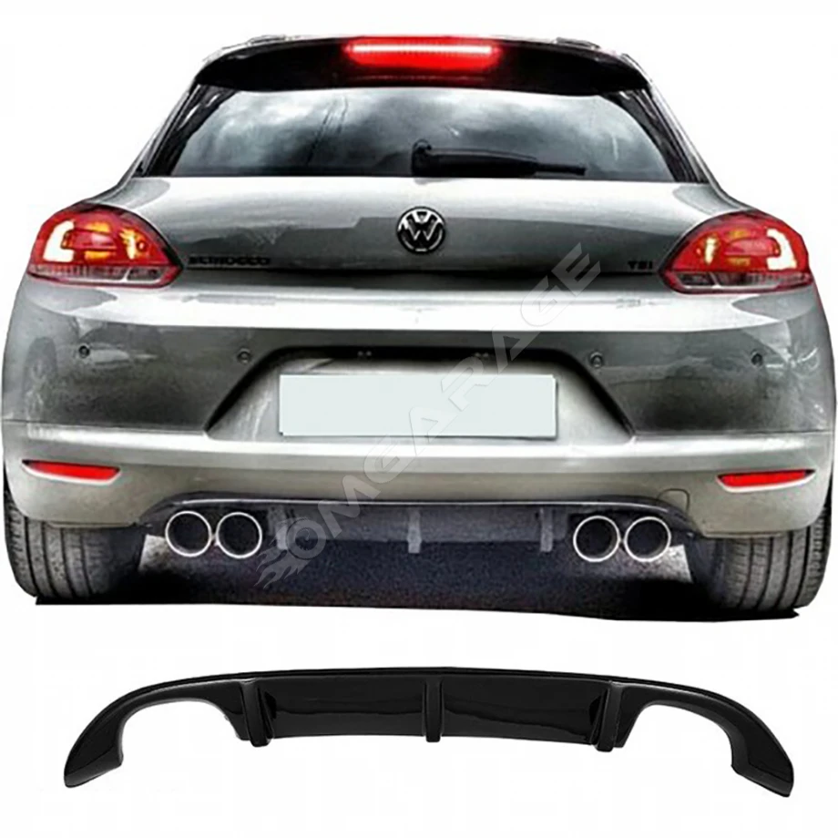 Vw Scirocco Mk1 Difüzör Difizör Plastik Parlak Siyah Sağ Sol Çiftli 2008-2013 Arka-bodykit-ek-karlık