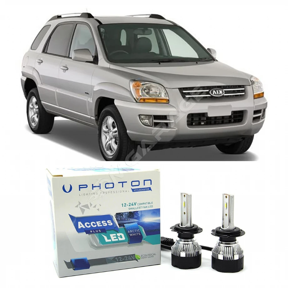 Kia Sportage Led Xenon Uzun + Kısa Far Ampulü H4 Access Yeni Seri Beyaz 2004-2008