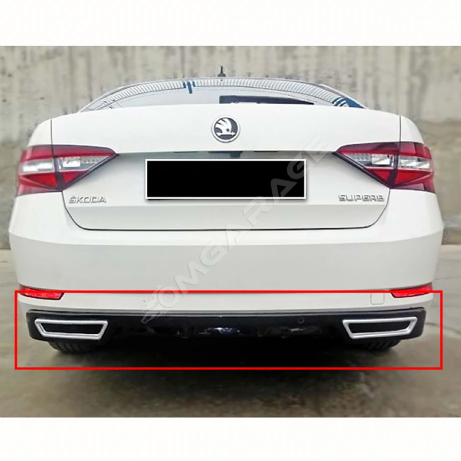 Skoda Superb Difüzör Difizör Plastik Parlak Siyah 2015 2016 2017 2018 2019 Arka-bodykit-ek-karlık