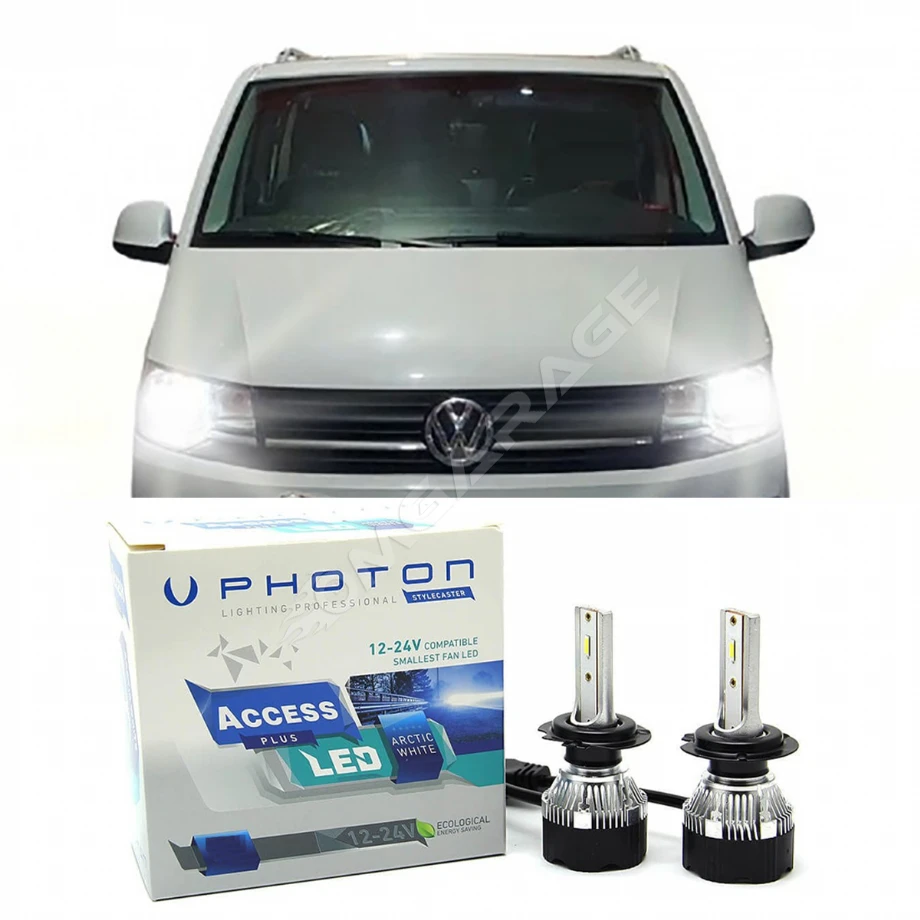 Vw Transporter T6 Led Xenon Uzun + Kısa Far Ampulü H4 Access Yeni Seri Beyaz