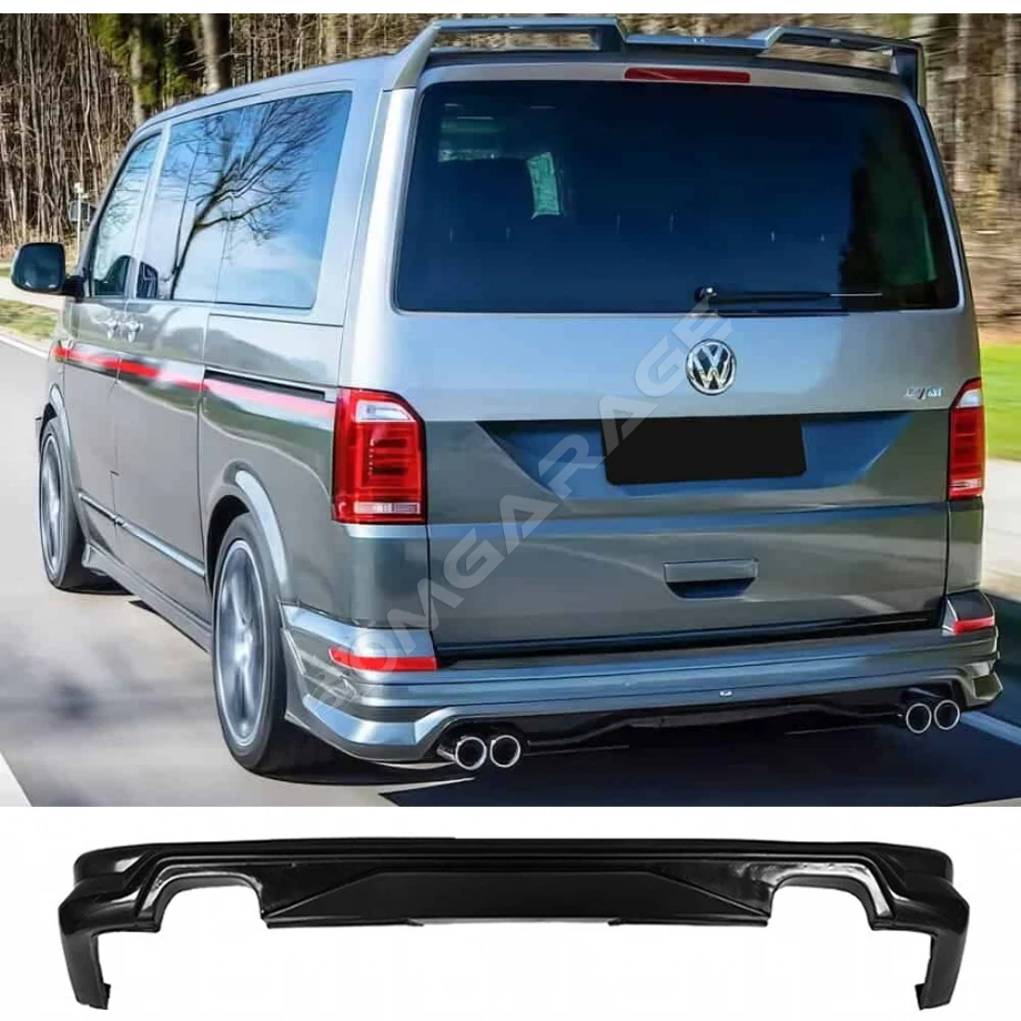 Vw Transporter T7 ABT Arka Ek Difüzör Siyah Plastik Arka-difizör-bodykit-ek-karlık