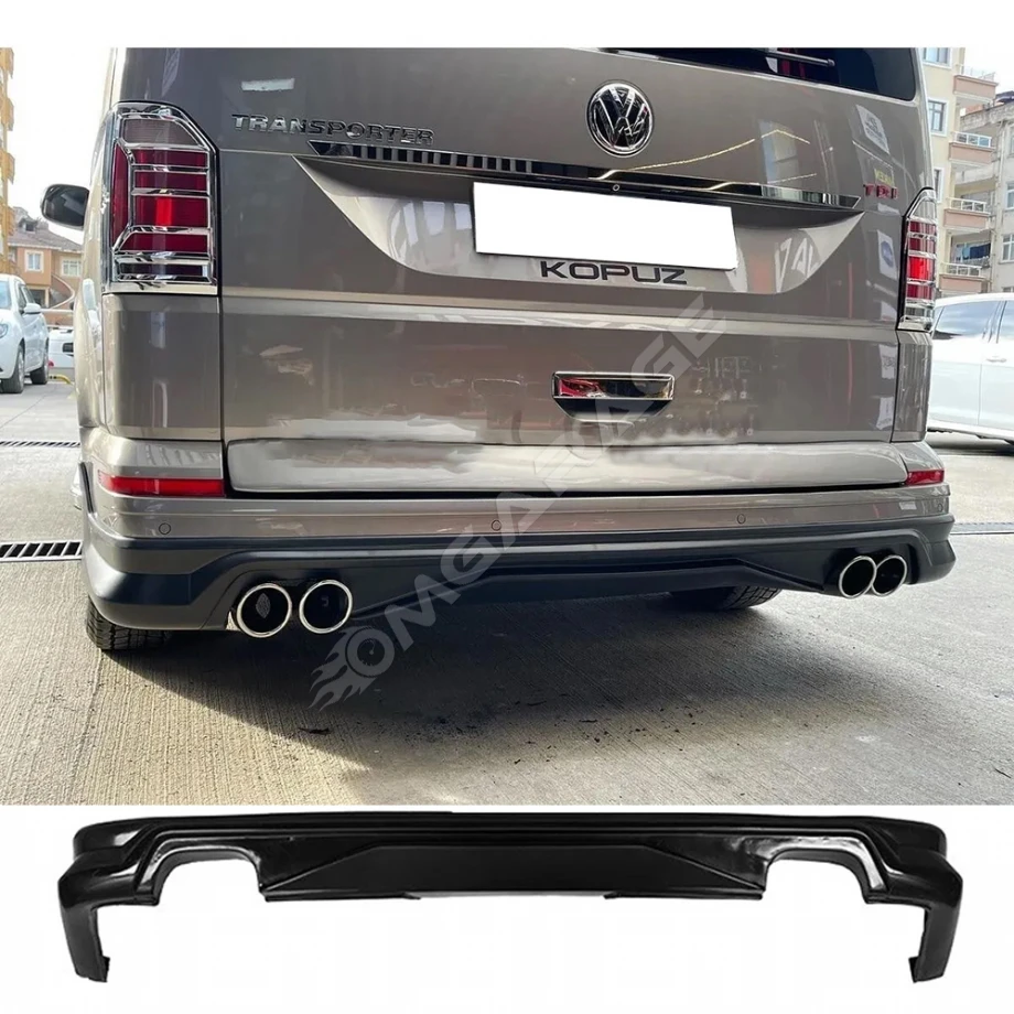 Vw Transporter T6 ABT Arka Ek Plastik Siyah Difüzör Arka-bodykit-ek-karlık