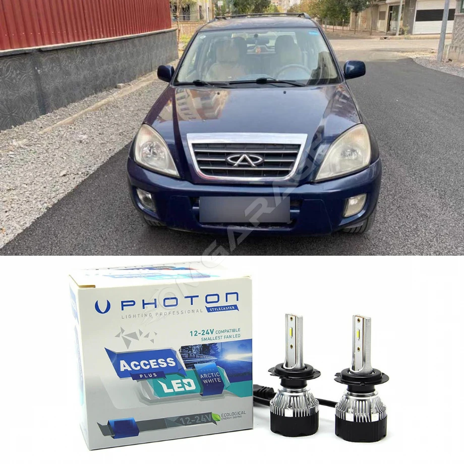 Chery Tiggo Led Xenon Uzun + Kısa Far Ampulü H4 Access Yeni Seri Beyaz